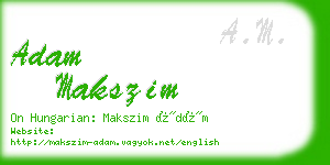 adam makszim business card